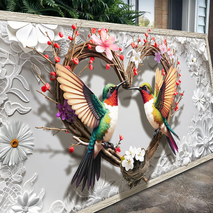 Contemporary Hummingbird Silhouettes IV Wall Art