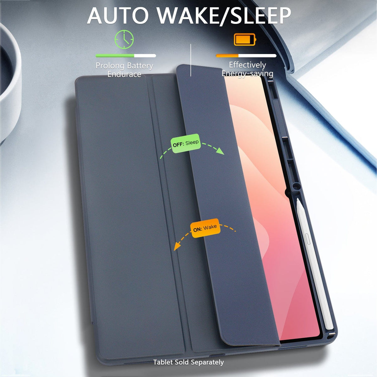 Samsung Galaxy Tab S11 Ultra Case - Folio Slim, Transparent Back | Venture Series