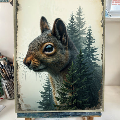 Double Exposure Squirrel Portrait