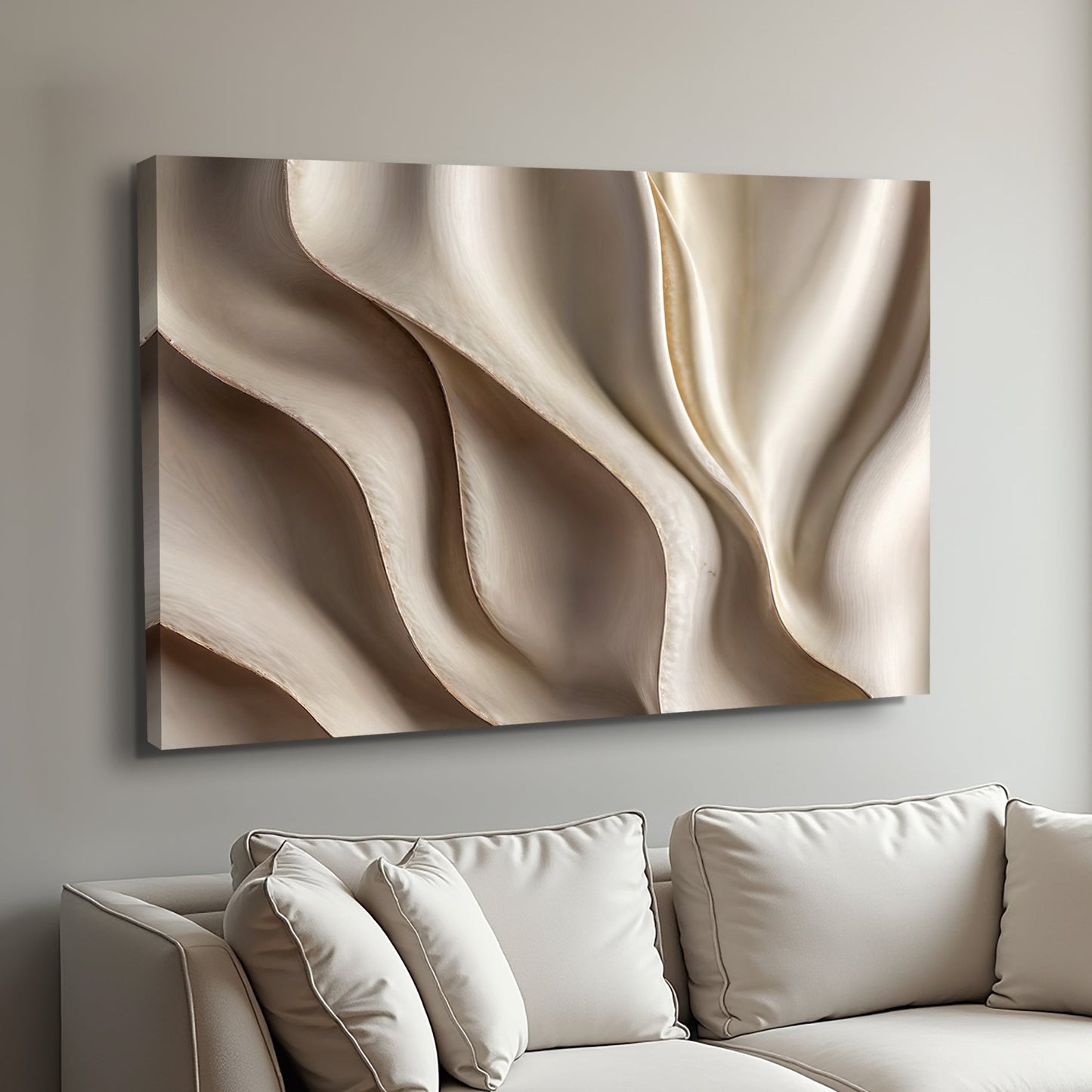 Modern 3D Wave Geometry Wall Art