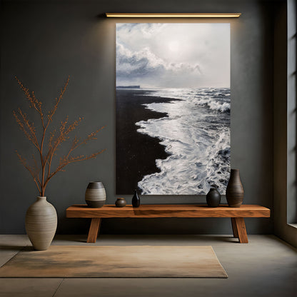 Monochrome Wave Abstract Wall Art