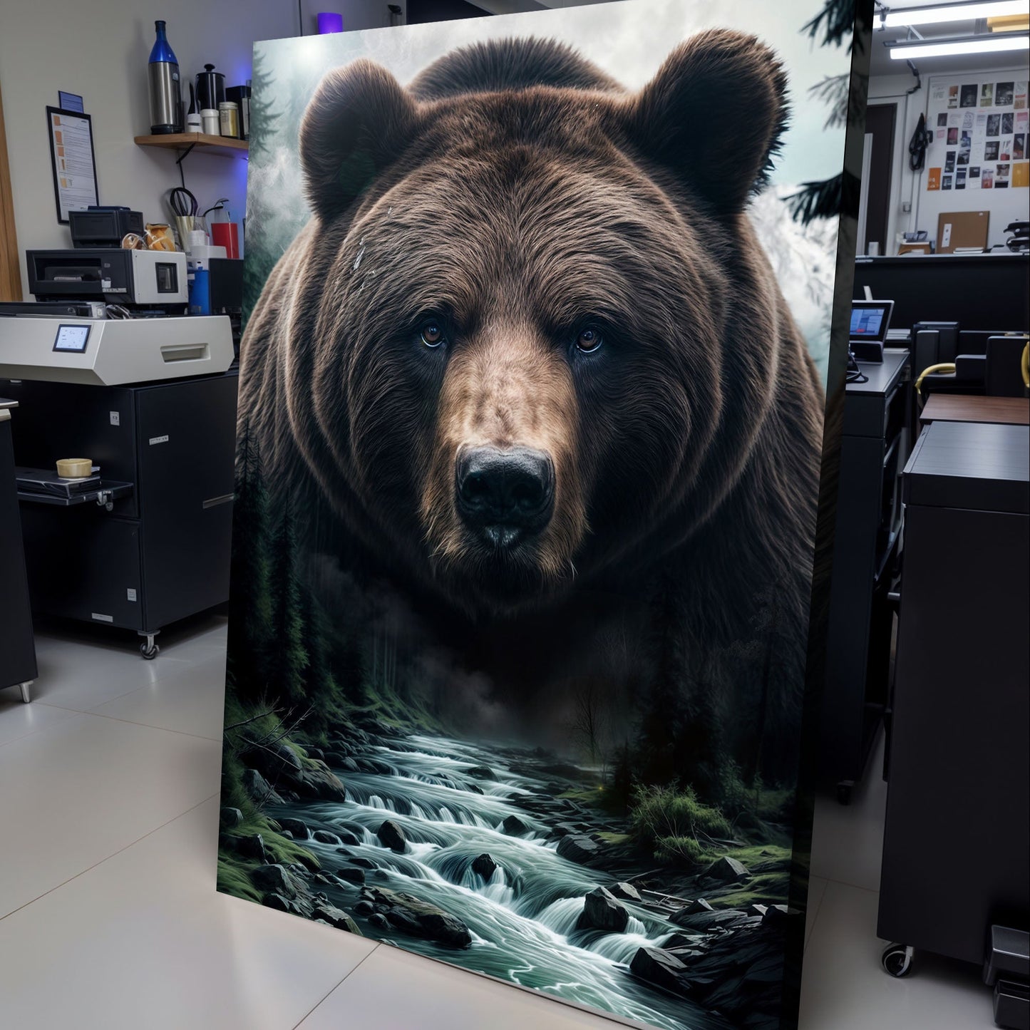 Grizzly Double Exposure Study Wall Art
