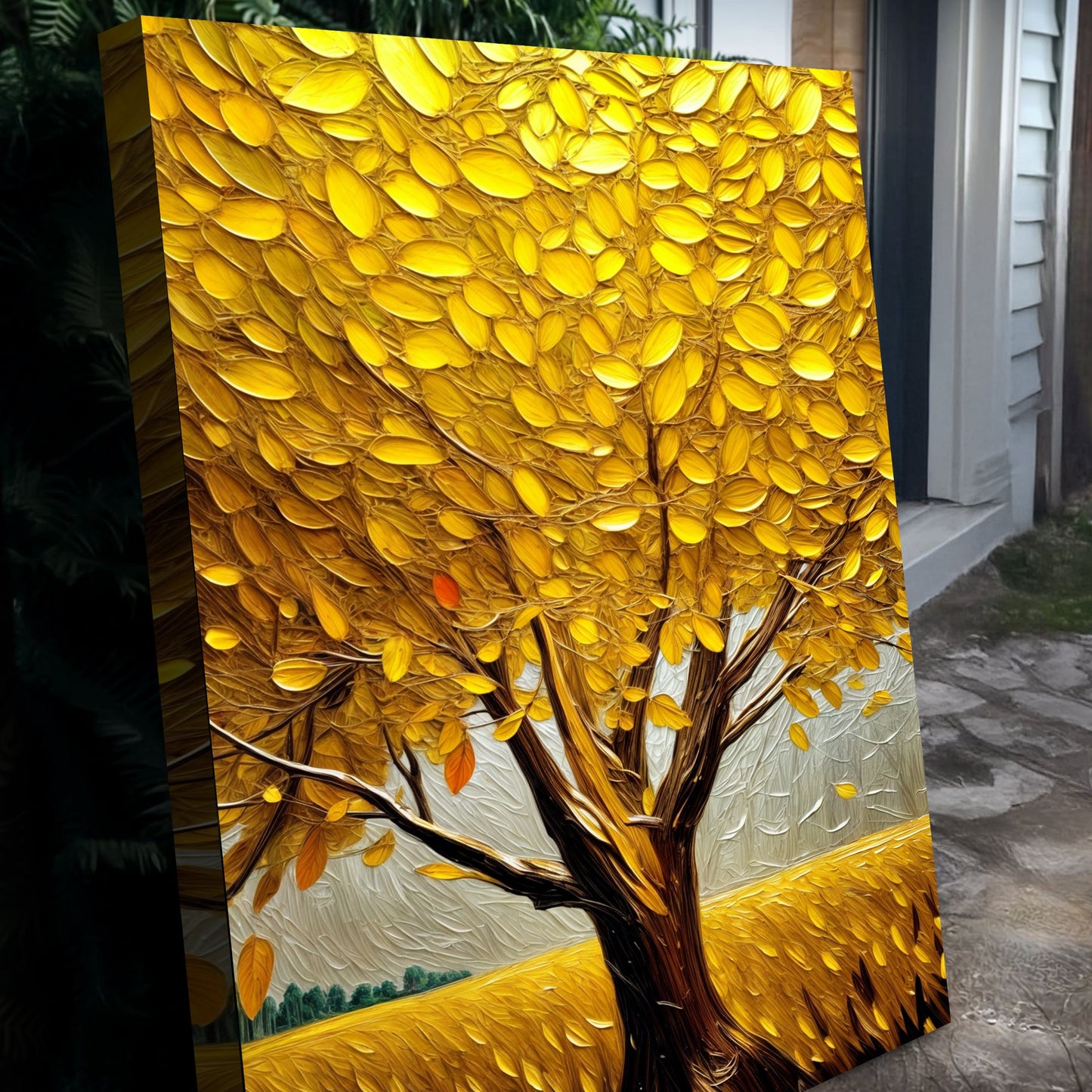 Golden Tree Breeze Study Wall Art