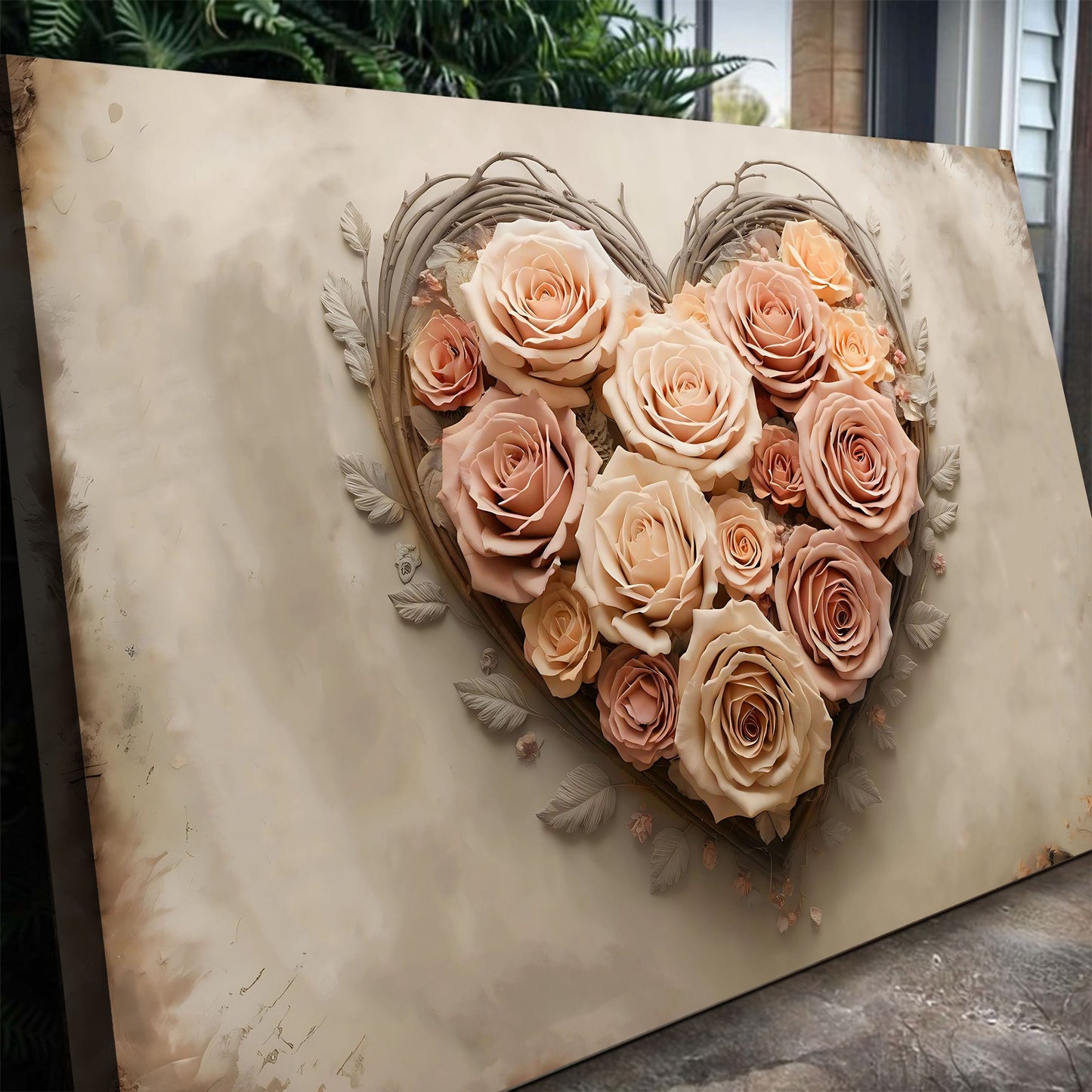 Modern Floral Heart Silhouette III Wall Art