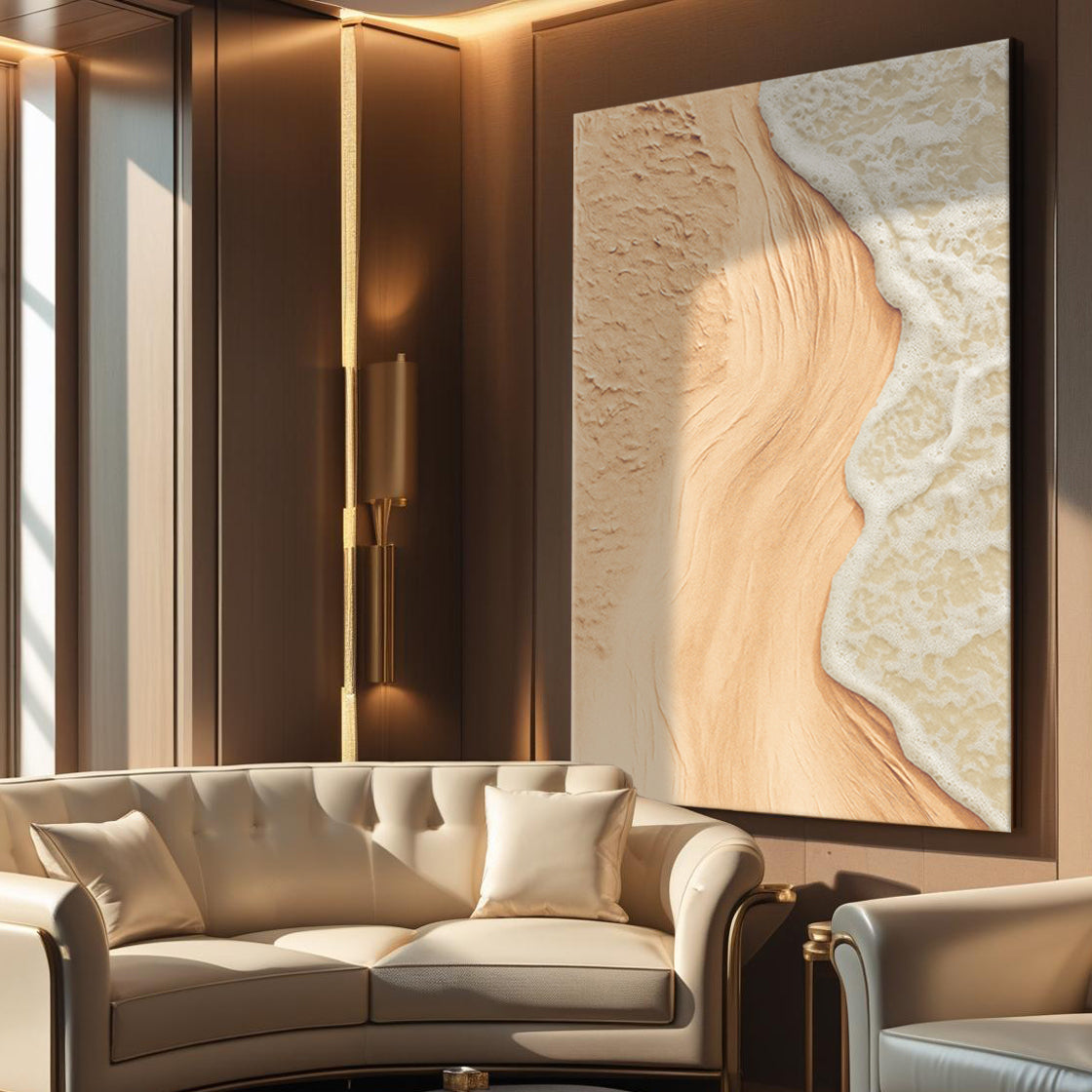 Coastal Beach in Beige Tones Wall Art