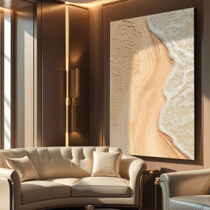 Coastal Beach in Beige Tones Wall Art