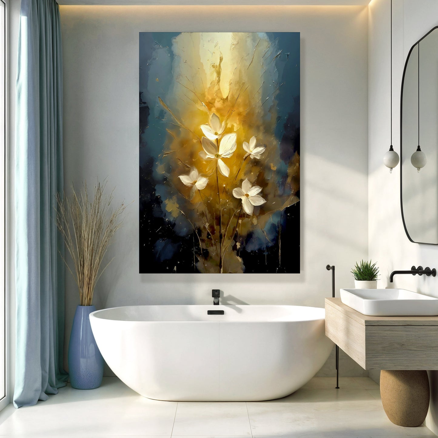 Golden Blossom Serenity Wall Art