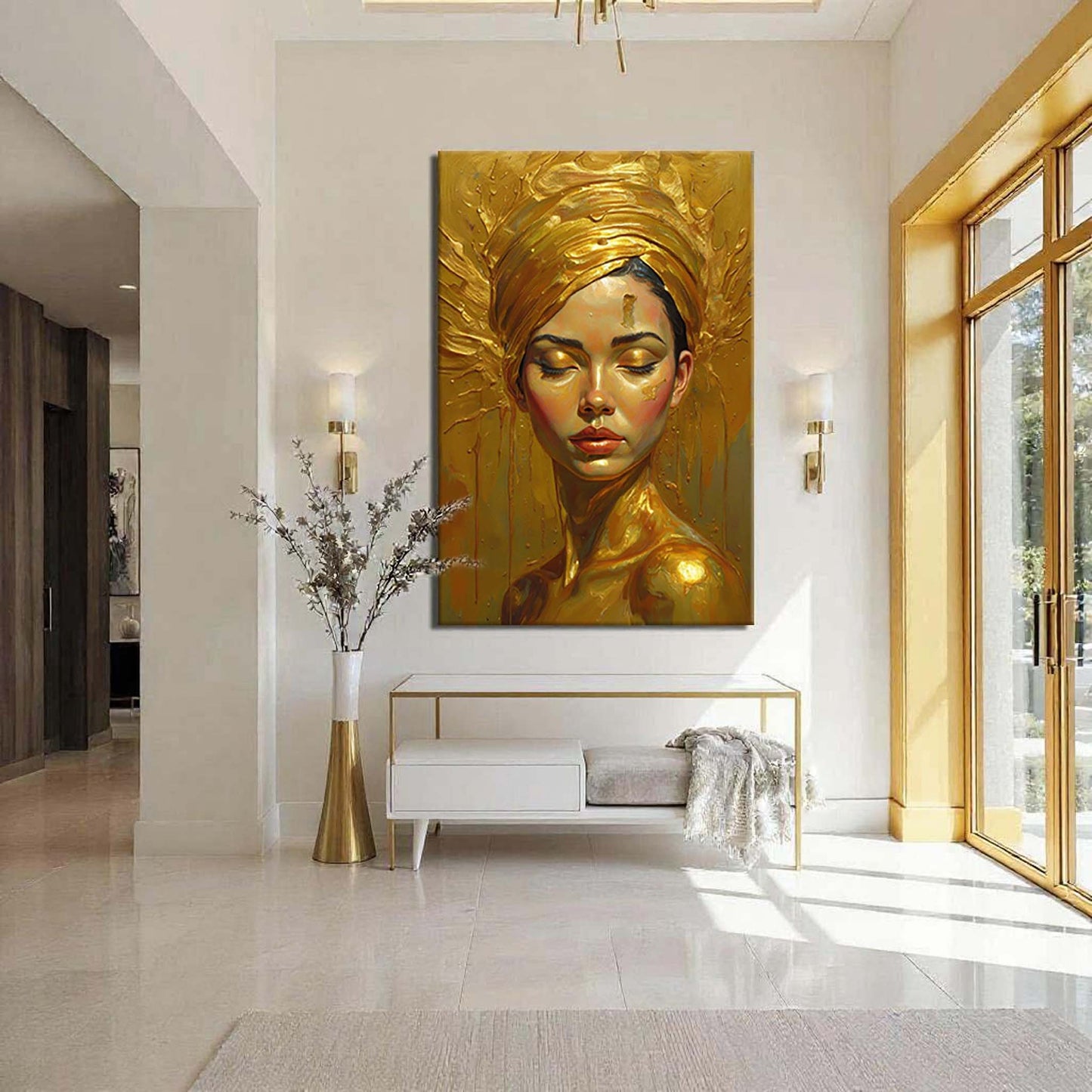Golden Feminine Calm Wall Art