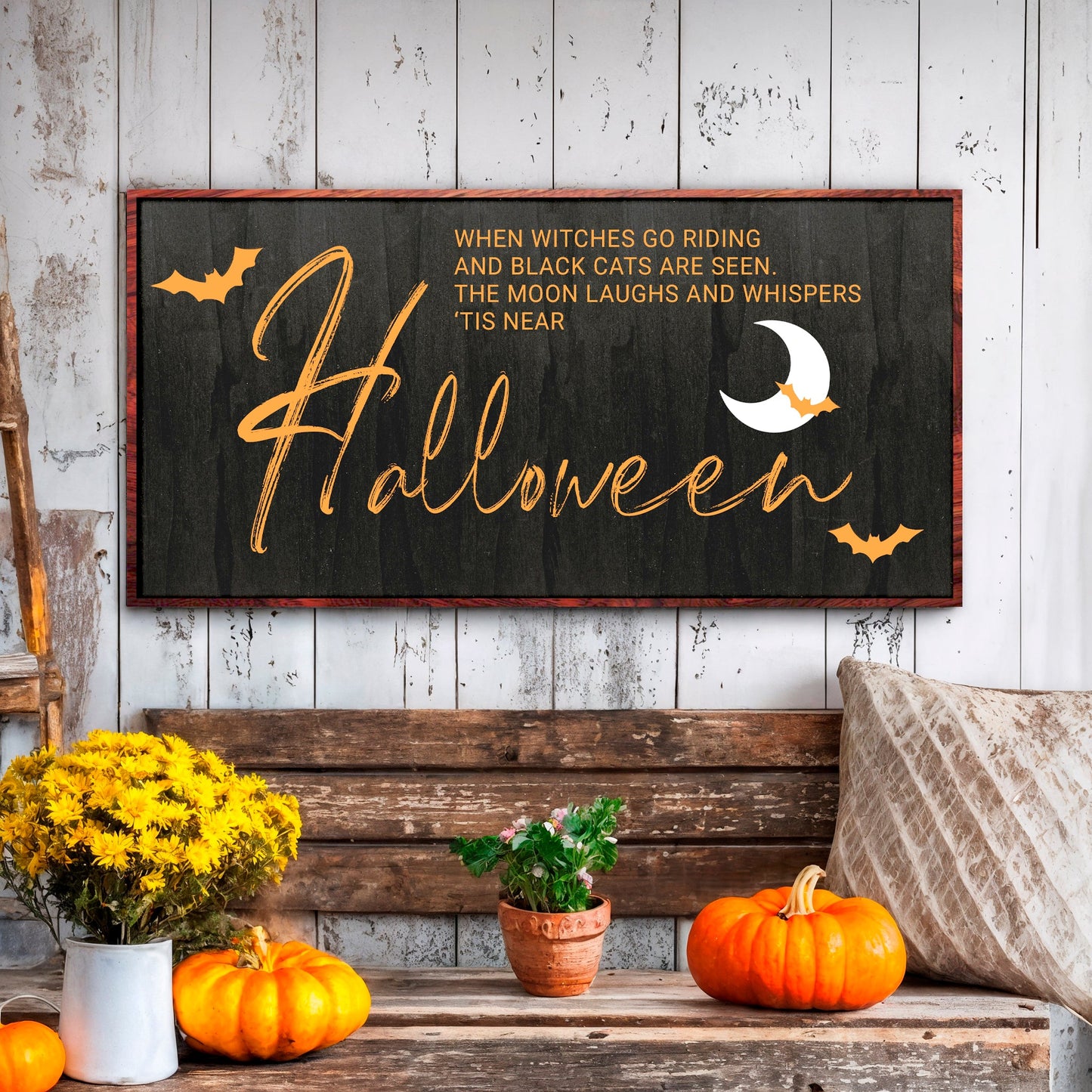 Witches at Twilight — Halloween Sign Wall Art