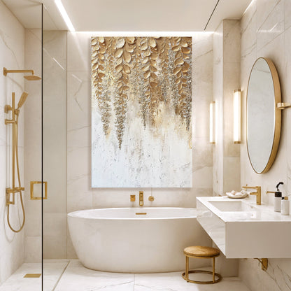 Cascading Gold Wisteria Wall Art