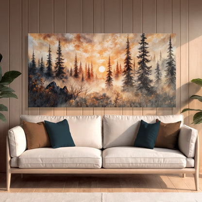 Sunset Over the Forest Wall Art