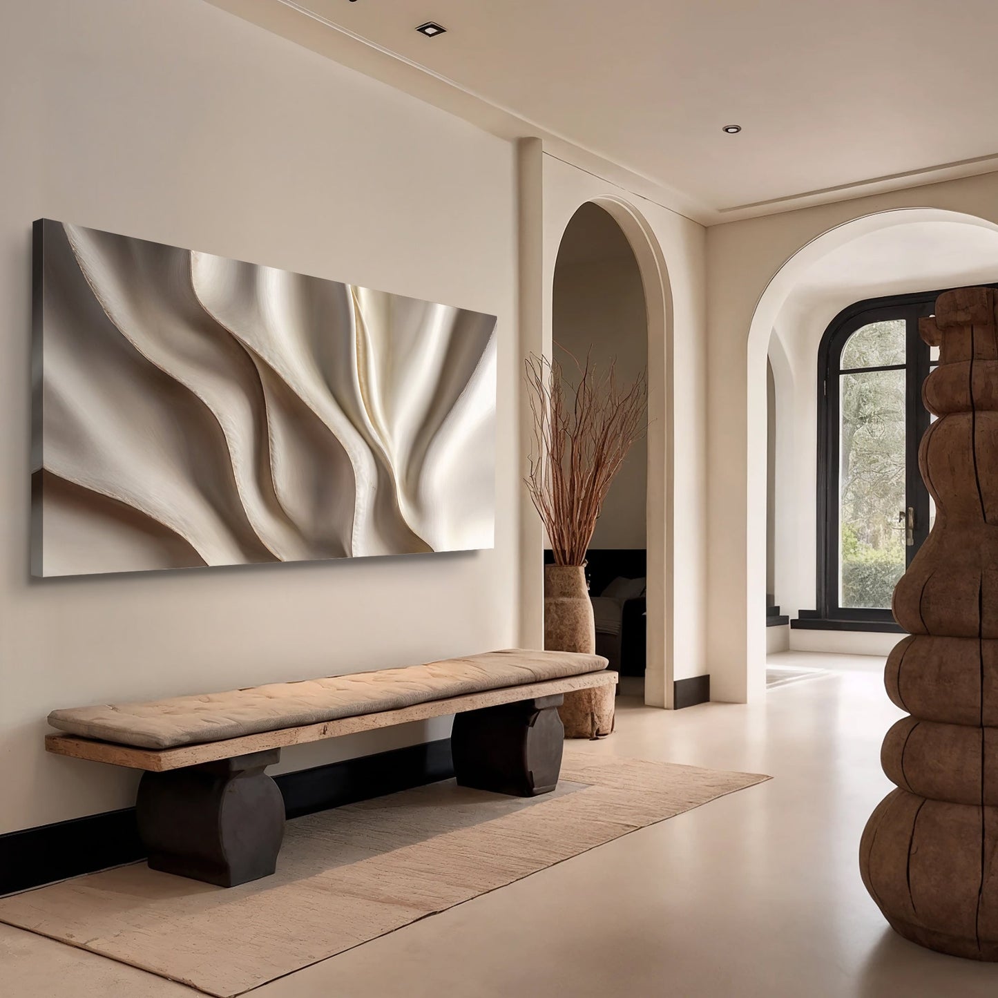 Beige Linework Essence V Wall Art