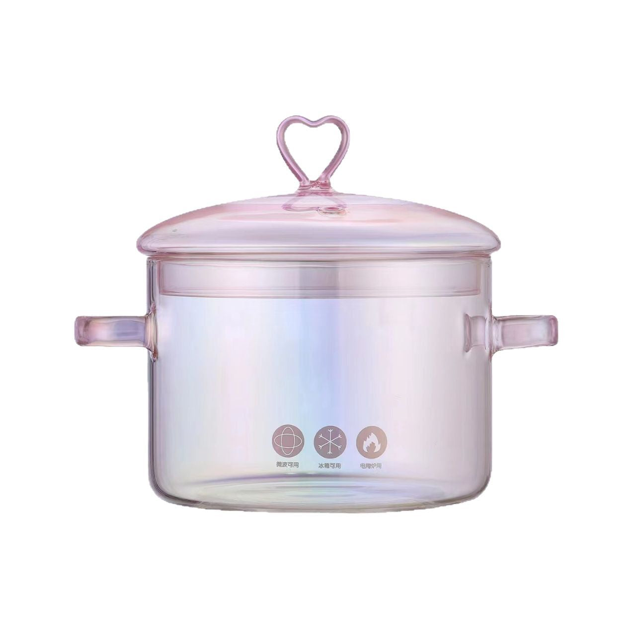 Love-shaped Borosilicate Glass Pot Safe For Direct Flame And High Temperatures