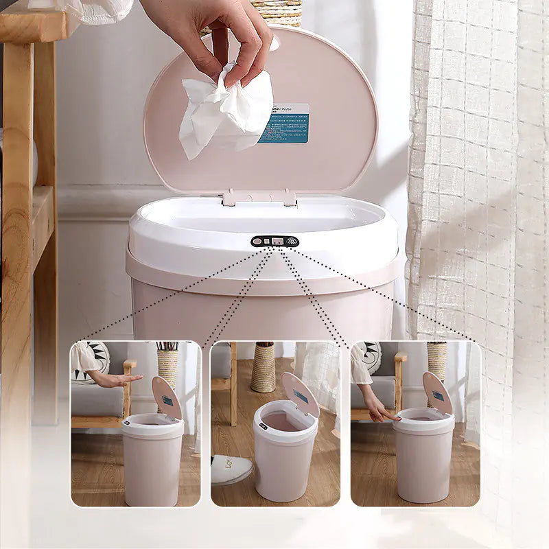 Smart 12L Trash Can for Office and Home Use