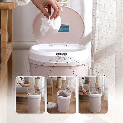 Smart 12L Trash Can for Office and Home Use