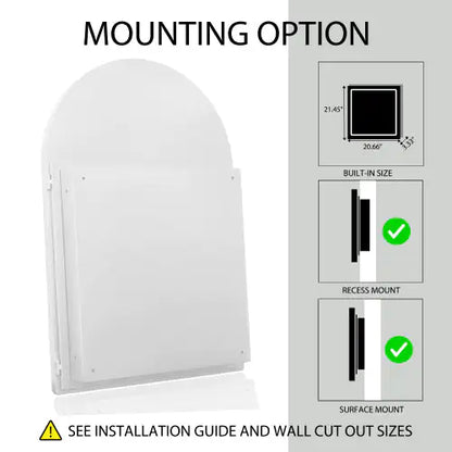 24x36 Inch Vaulted Recessed Metal Frame Bathroom Wall Cabinet With Mirror And Adjustable Shelf Unavailable Platforms- Temu