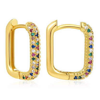 Fashion Diamond Thick Earrings Exquisite Cuban Link Chain Pendant Earrings