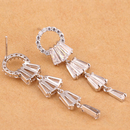 Kayli Chandelier Earrings With Slender Crystal Baguettes