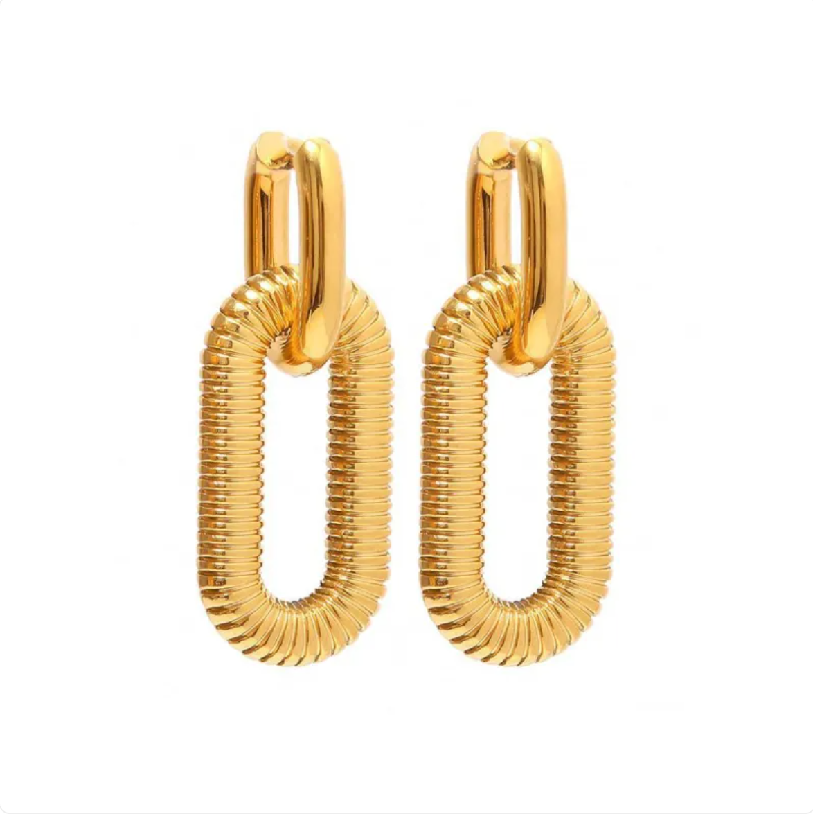 Fashion Diamond Thick Earrings Exquisite Cuban Link Chain Pendant Earrings