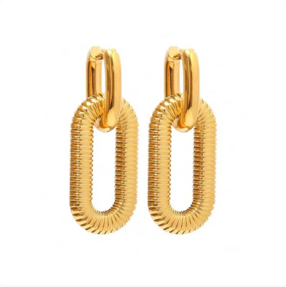 Fashion Diamond Thick Earrings Exquisite Cuban Link Chain Pendant Earrings
