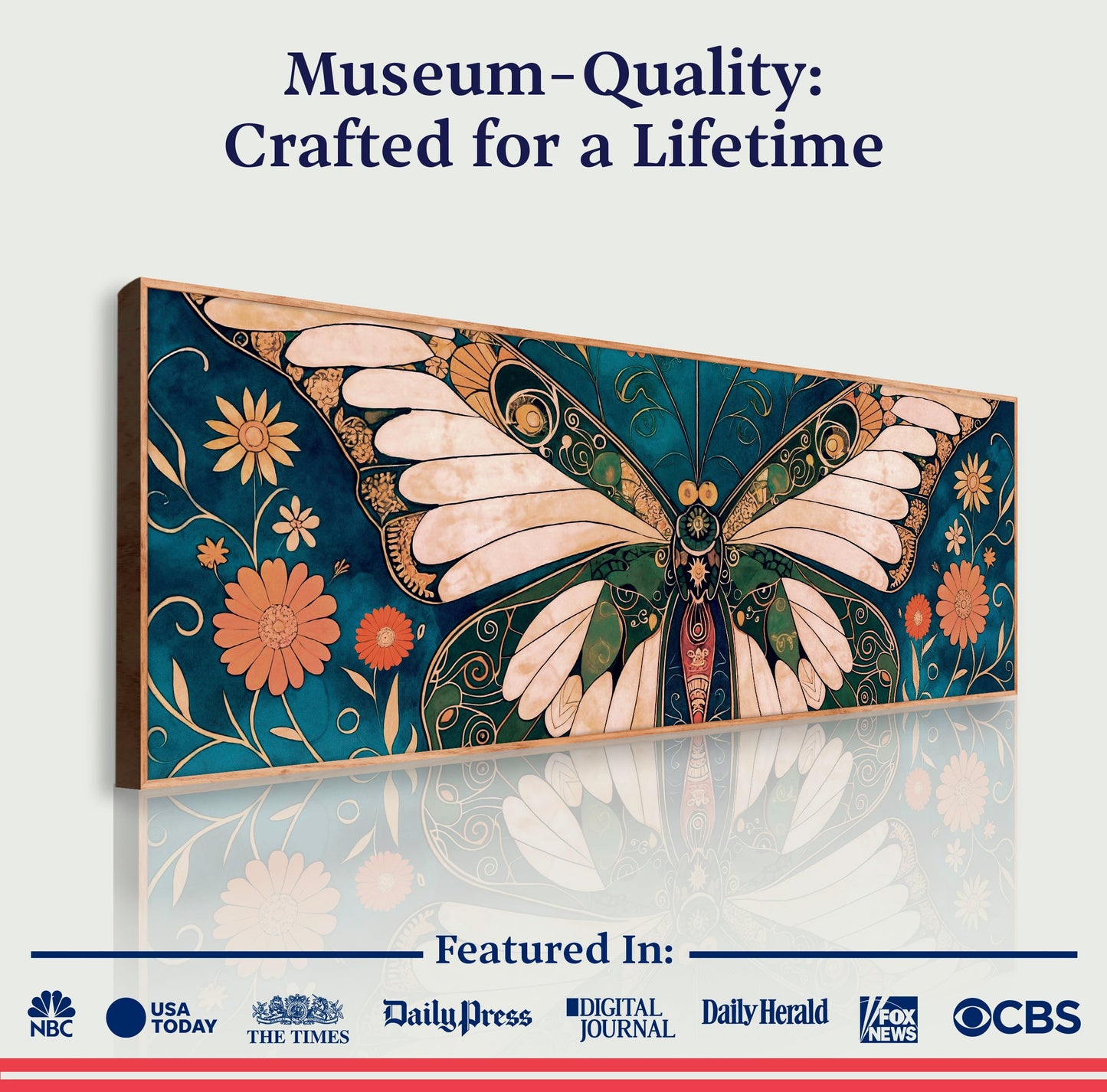 Butterfly in Vintage Form Wall Art