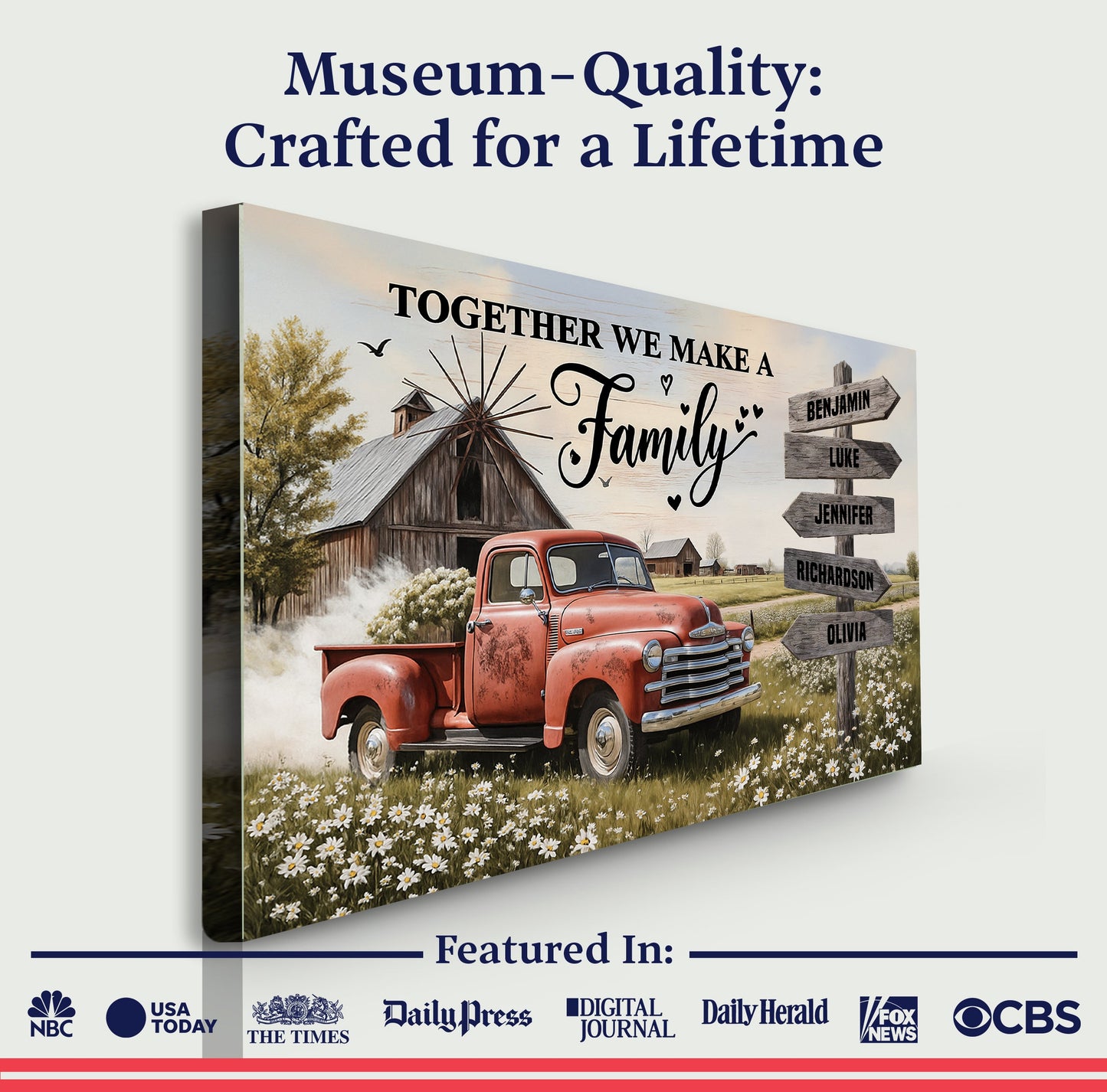 Vintage Farmhouse Truck — Personalized Wall Art