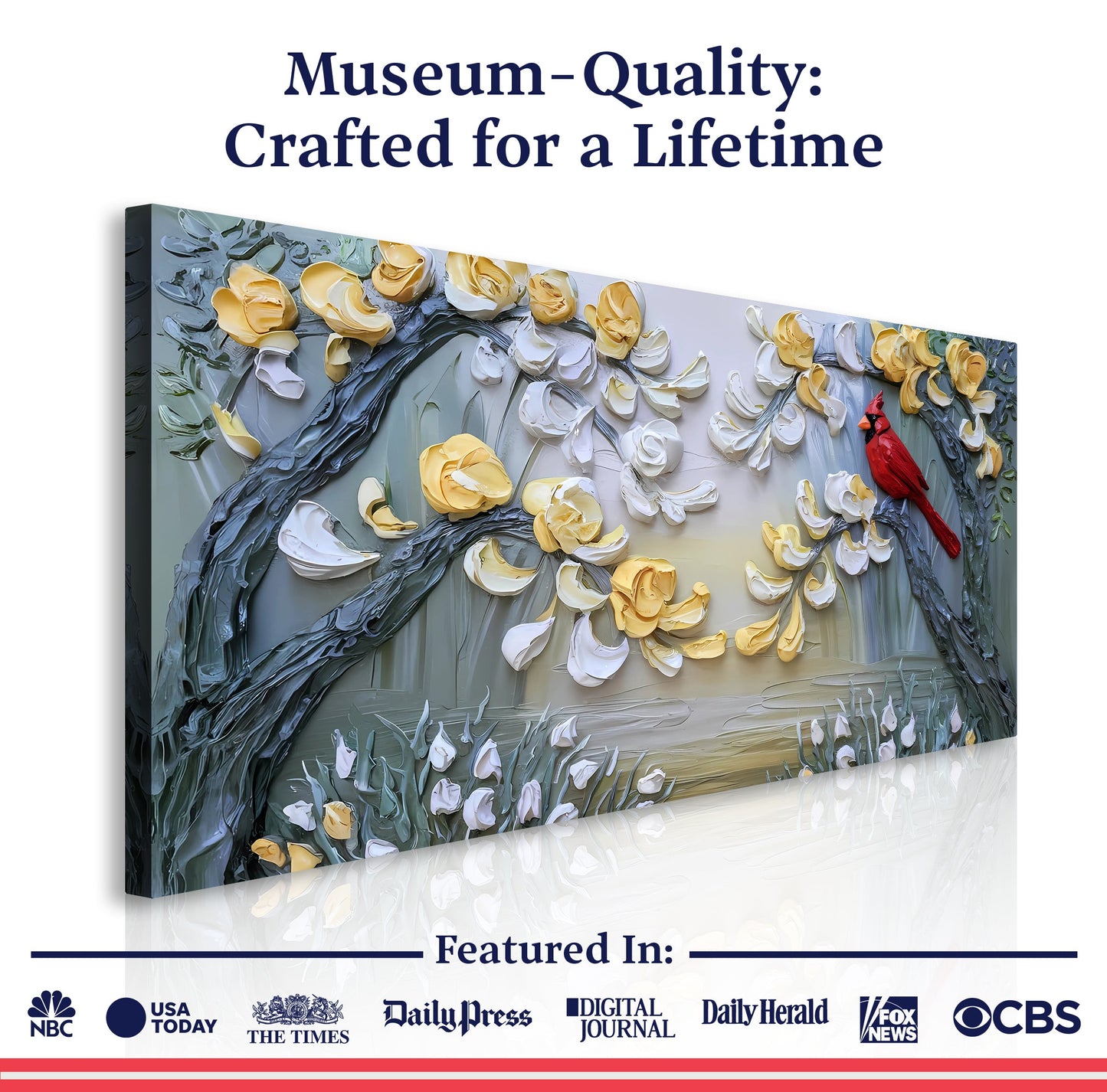 Crimson Wing & Gilded Petal Form Wall Art