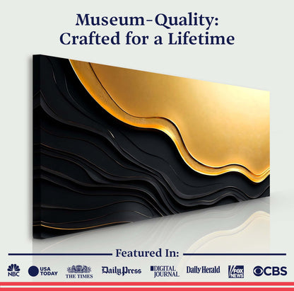 Gold on Black Composition V Wall Art