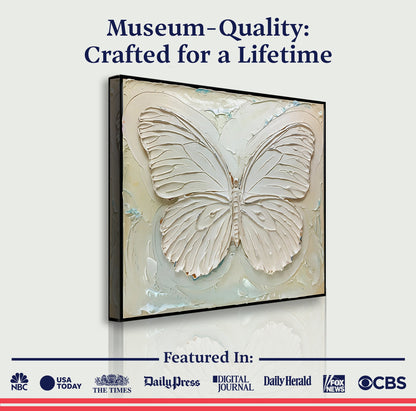 3D White Butterfly Sculpture Panel Wall Art