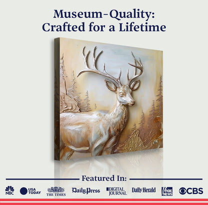 3D Deer Sculpture Panel