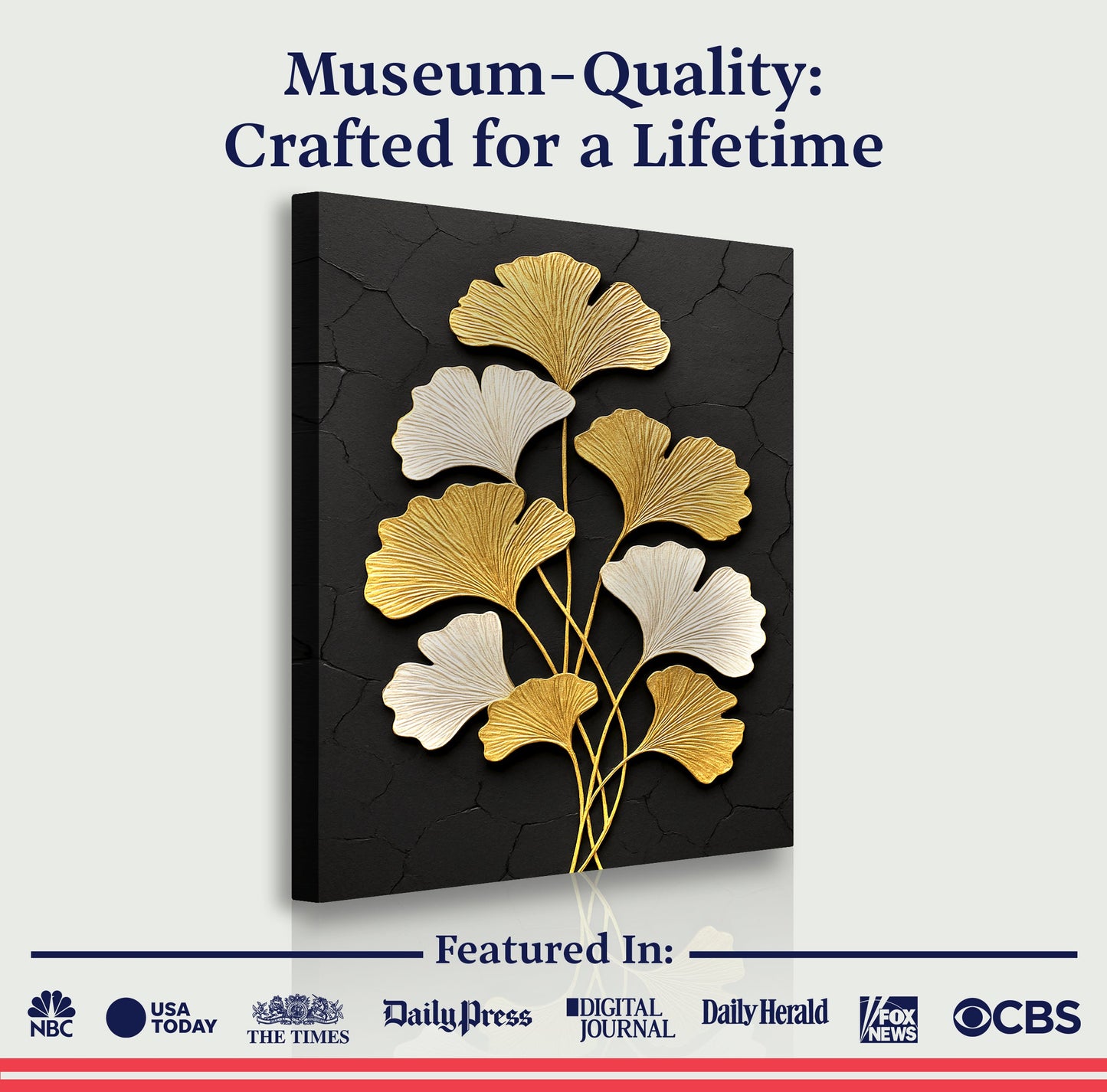 Ginkgo Aura in Gold Wall Art
