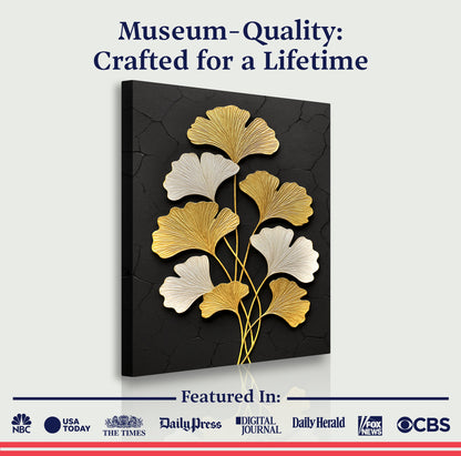 Ginkgo Aura in Gold Wall Art
