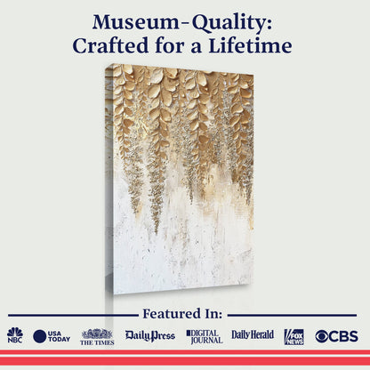 Cascading Gold Wisteria Wall Art