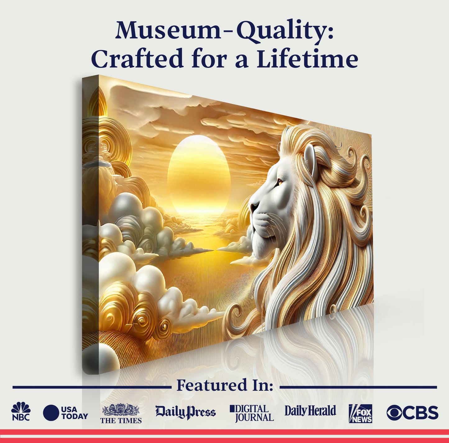 3D Noble Lion Wall Panel V Art
