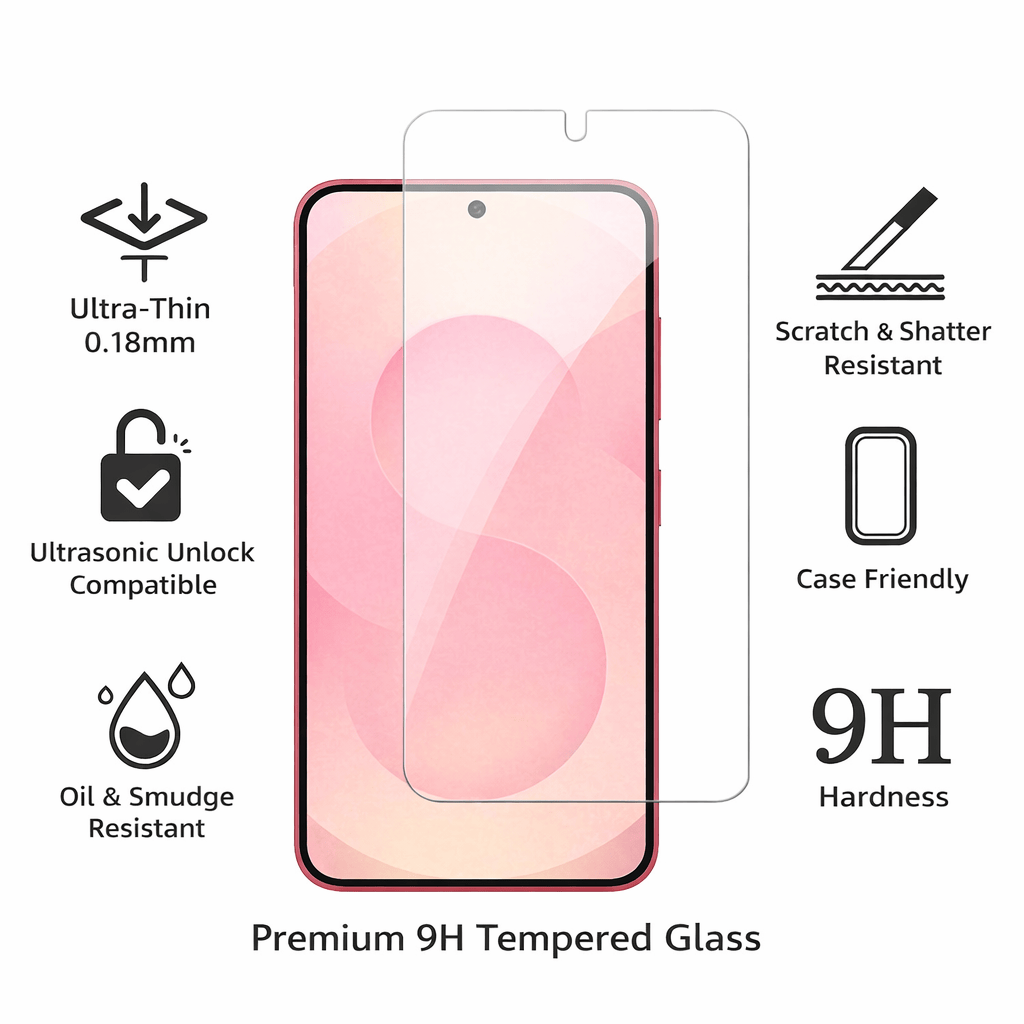 Samsung Galaxy S26 Screen Protector - Ultra-Strong Tempered Glass | ZeroDamage