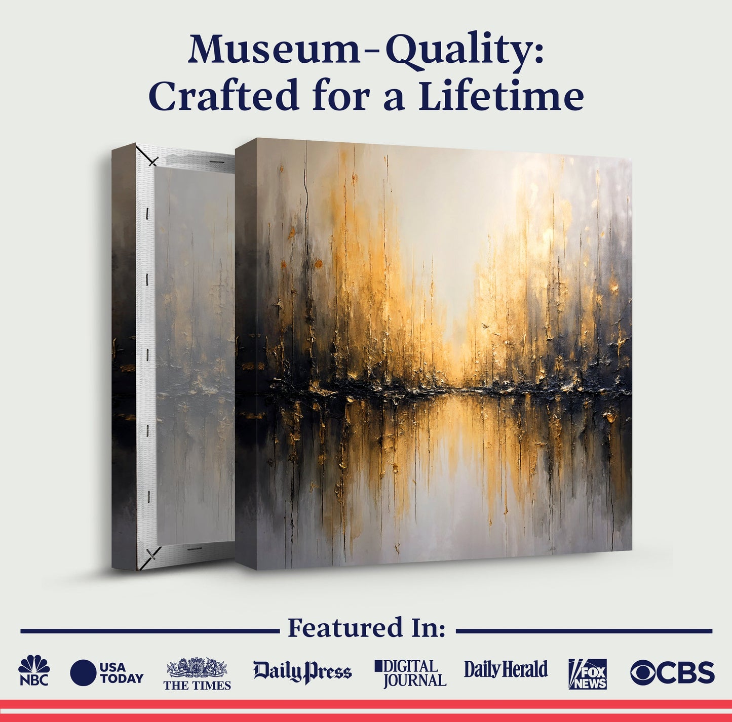 Luminous Gold Reflections Wall Art