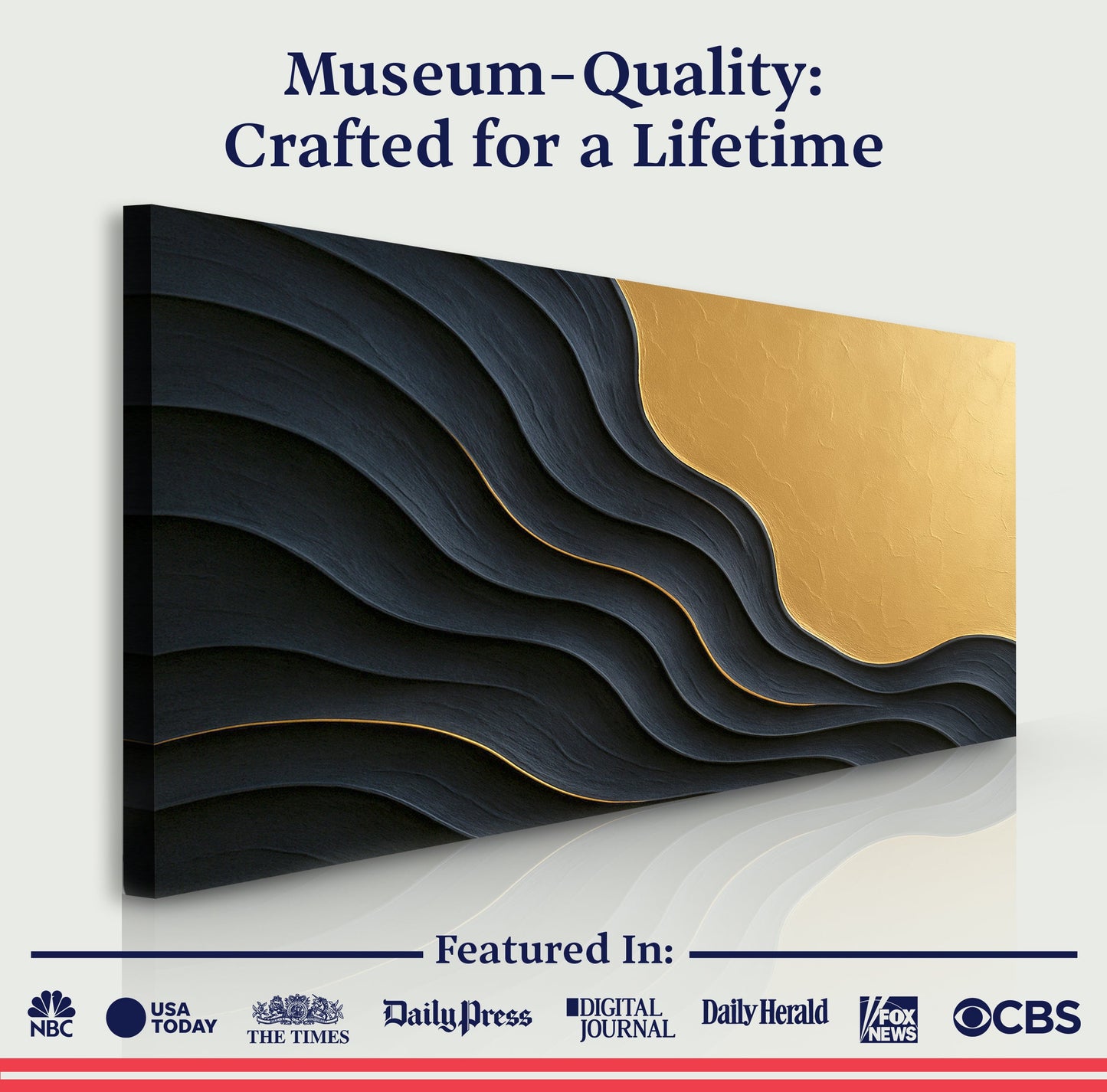 Form No. XII — Black & Gold Wall Art