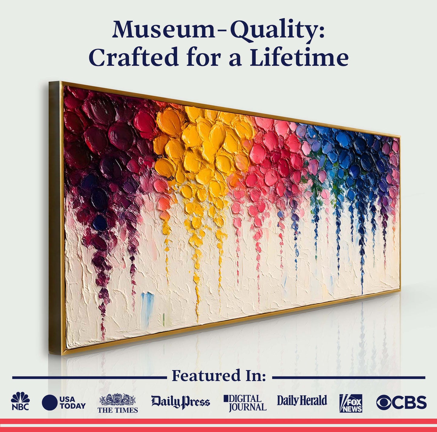 Contemporary Rainbow Cascade Wall Art
