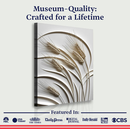 3D Wheat Relief Sculpture Wall Art
