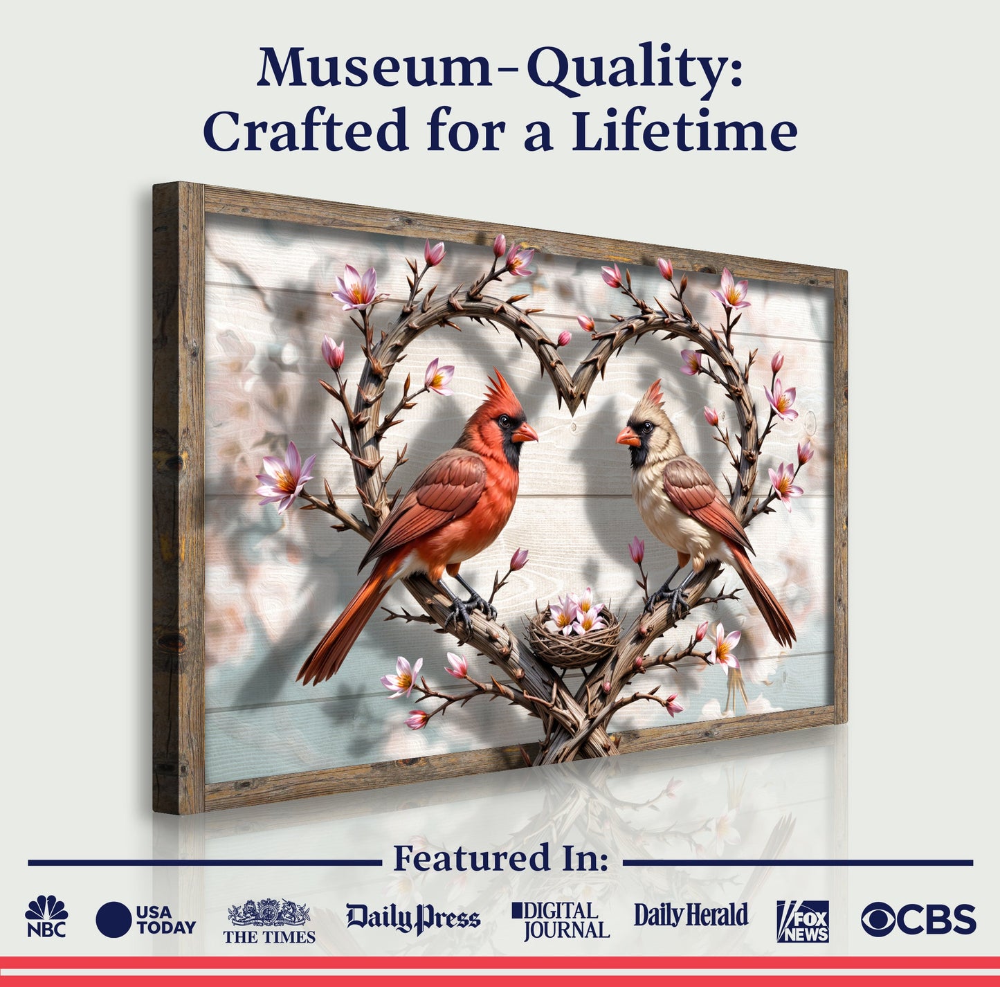 Sculptural Flight of Cardinals V Wall Art