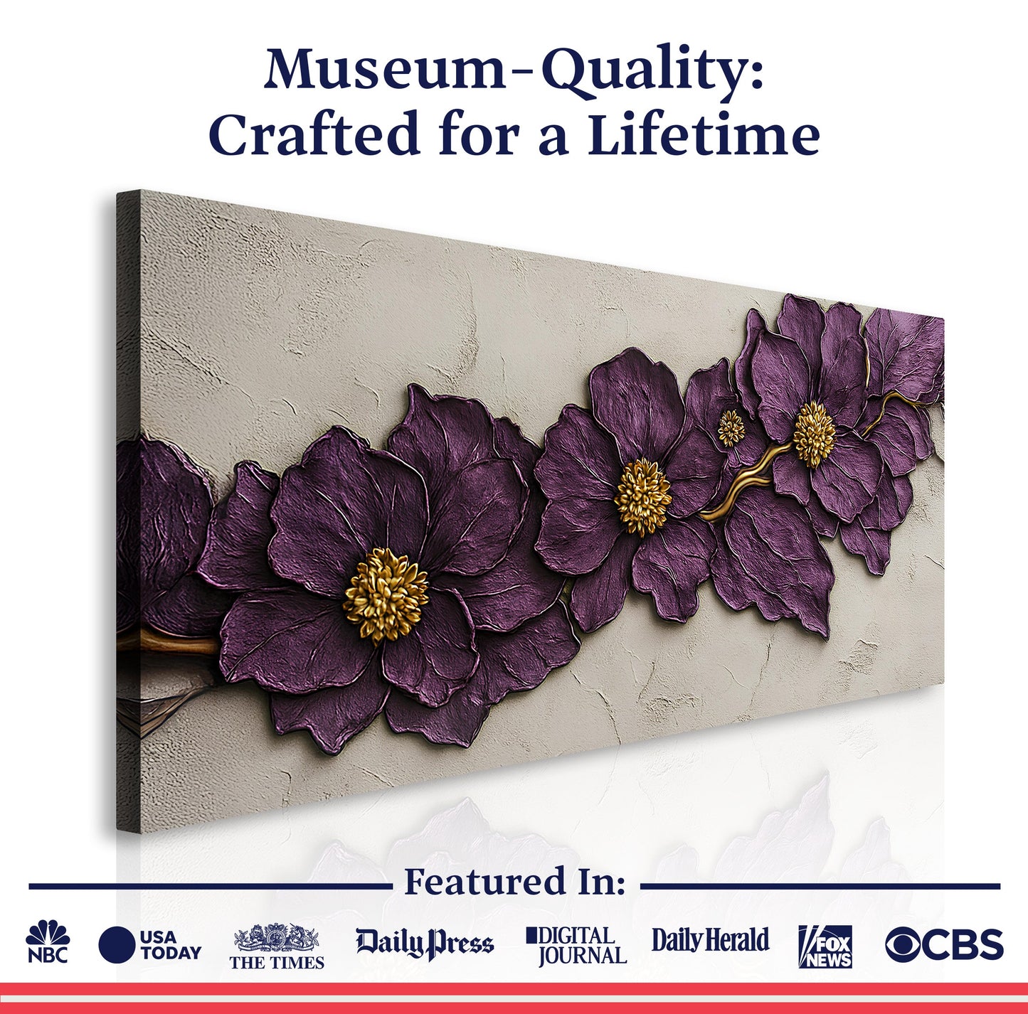 Violet Blossom Sculpture Wall Art