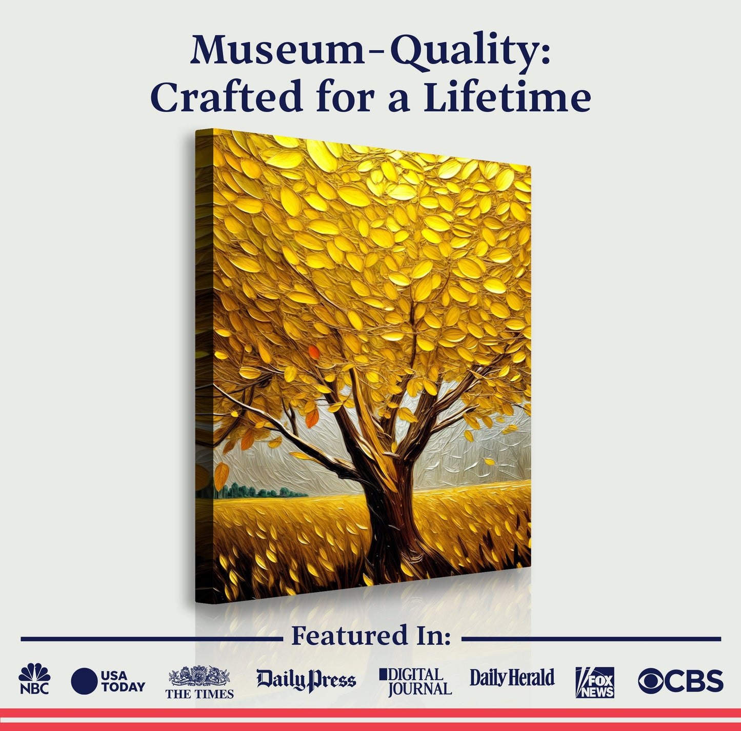 Golden Tree Breeze Study Wall Art