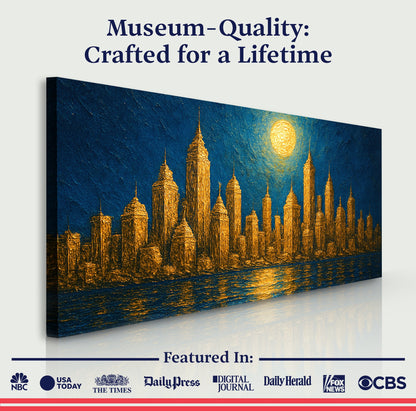 Impasto Golden Skyline Wall Art