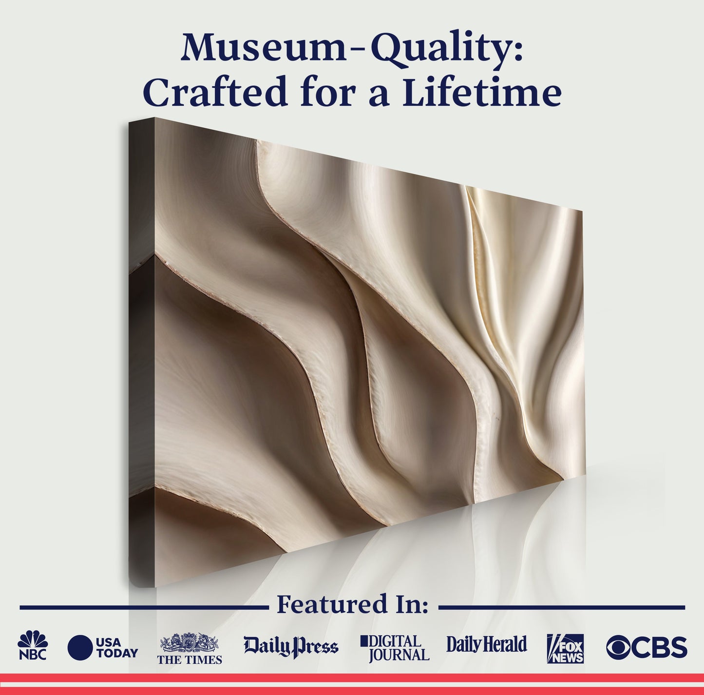 Modern 3D Wave Geometry Wall Art