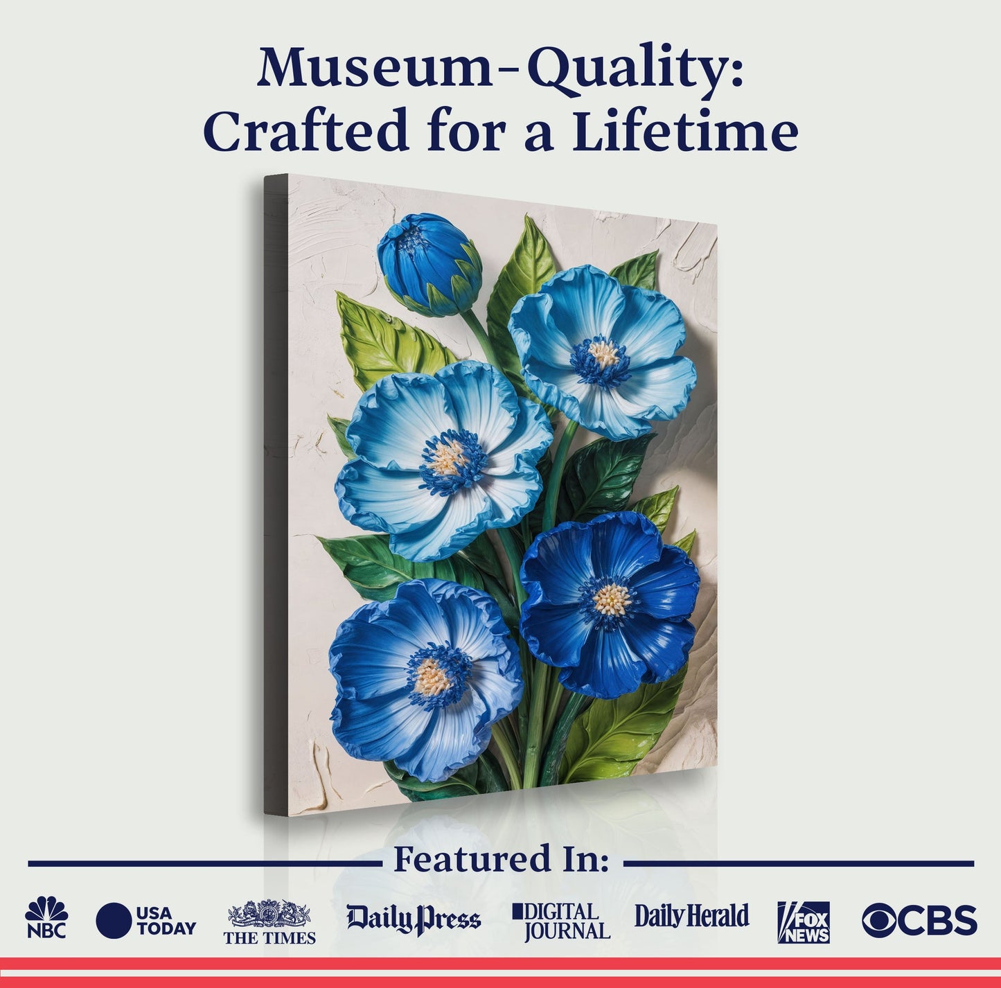 Blue Petal Symphony Wall Art