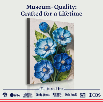 Blue Petal Symphony Wall Art