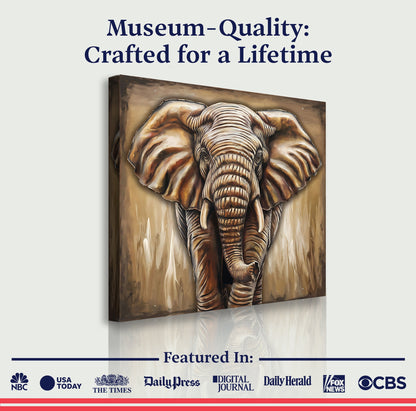 Elephant Silhouette in 3D Wall Art