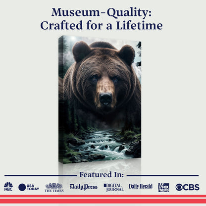 Grizzly Double Exposure Study Wall Art