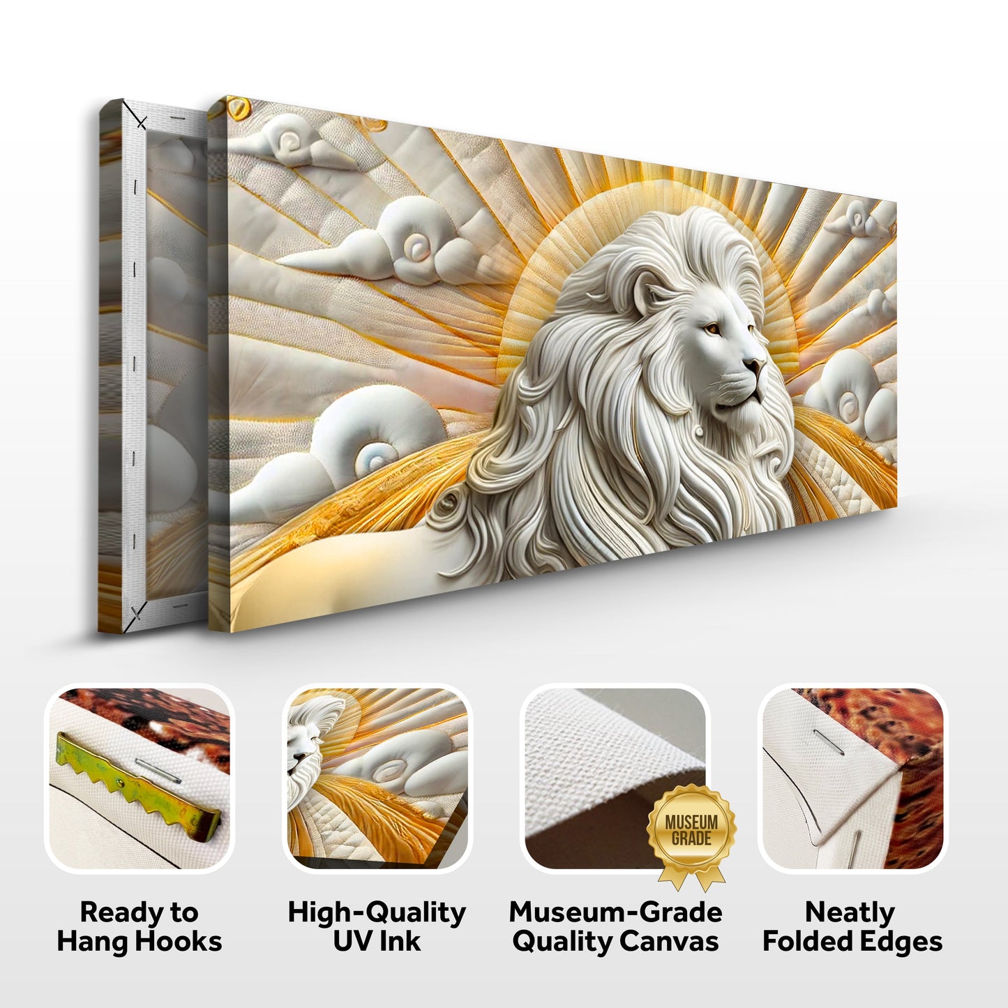3D Regal Lion Composition III Wall Art