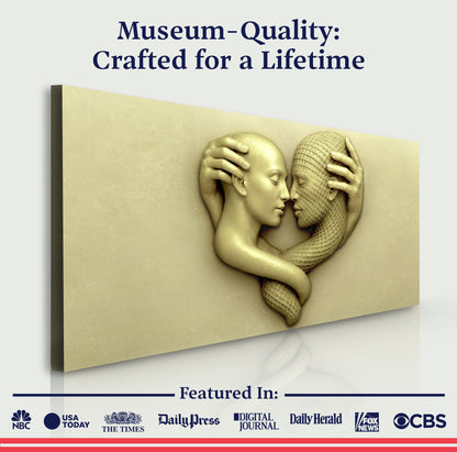 Abstract Lovers: A Study in Devotion Wall Art